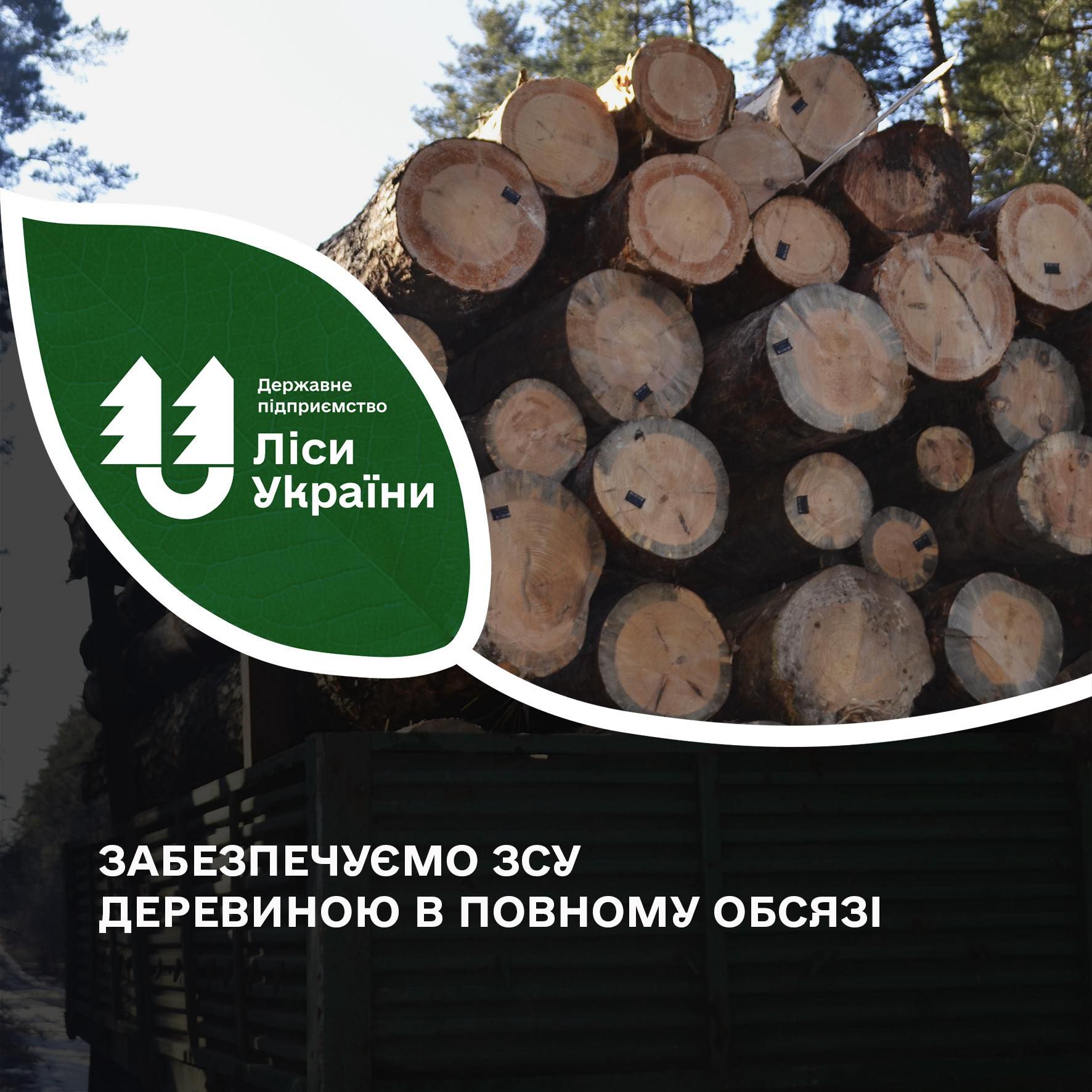 ДП «Ліси України» забезпечує ЗСУ лісопродукцією в повному обсязі
